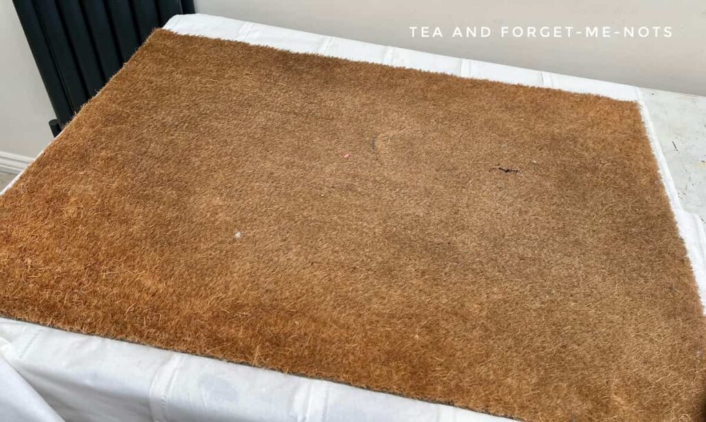 Coir door mat before upcycling