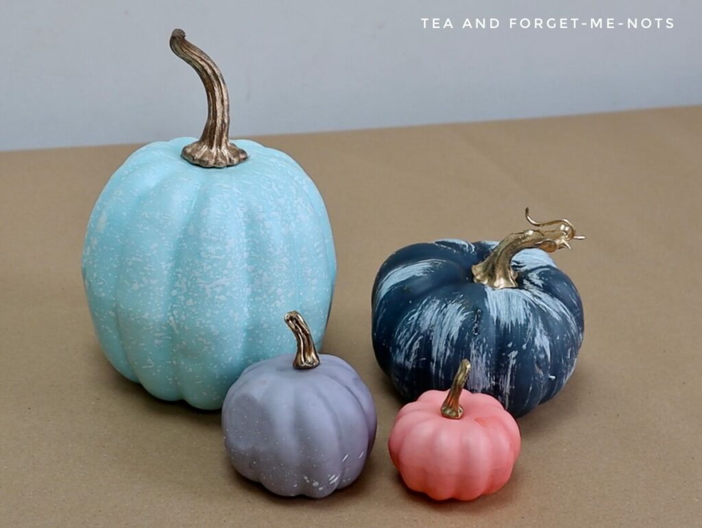 Plastic pumpkins before painting