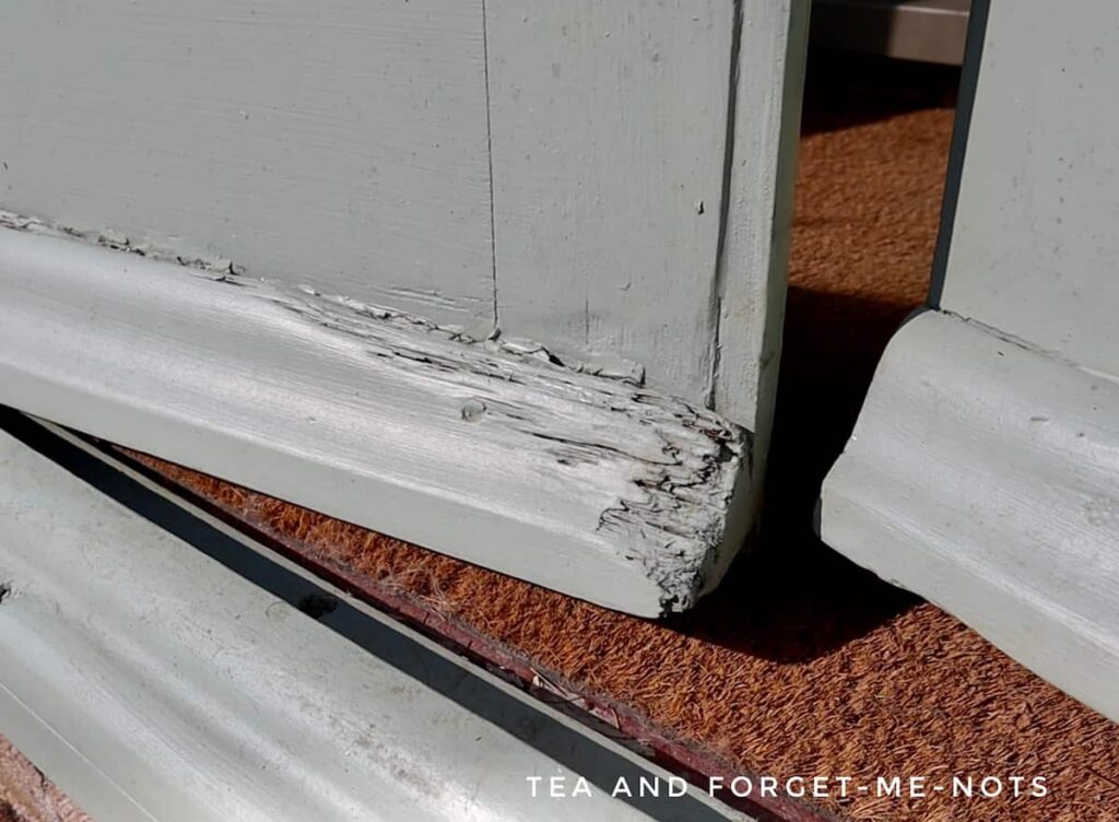 Rotten wood on porch door