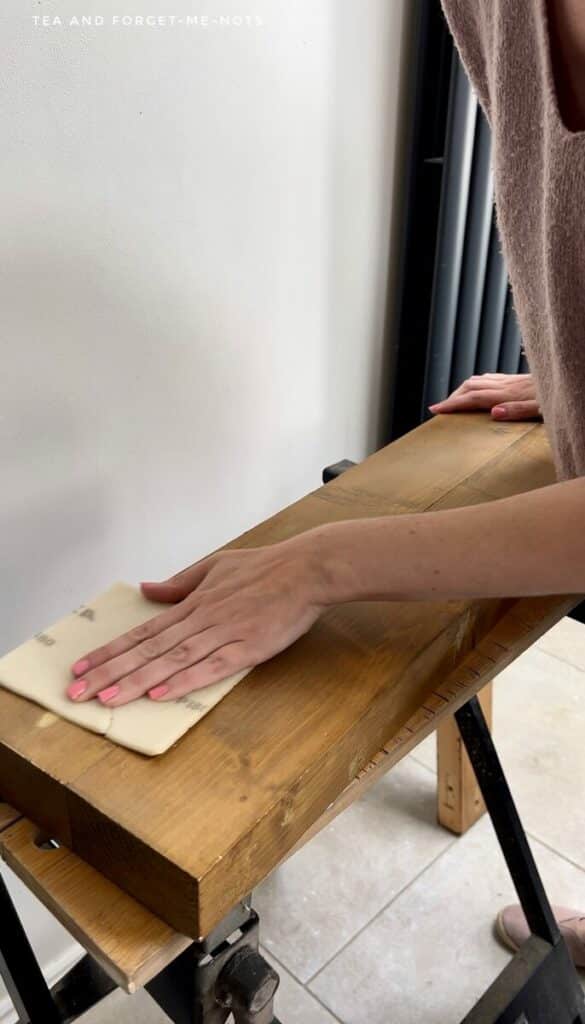 Sanding wood on floating shelves