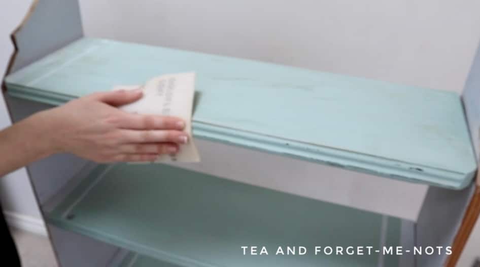 Scuff sanding the bookshelf