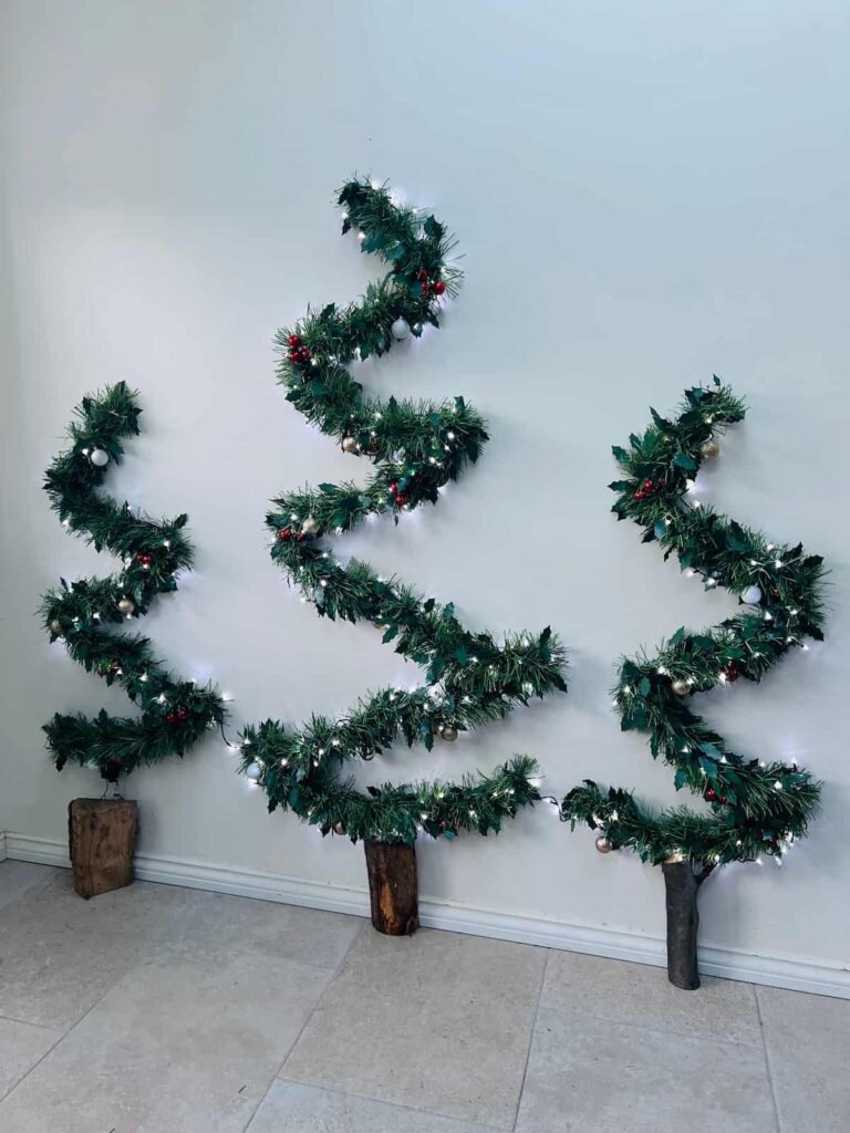 cheap diy wall christmas tree