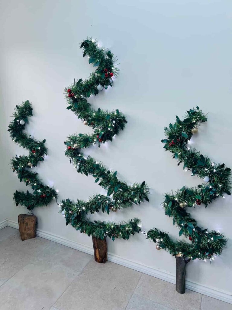 cheap diy wall christmas tree