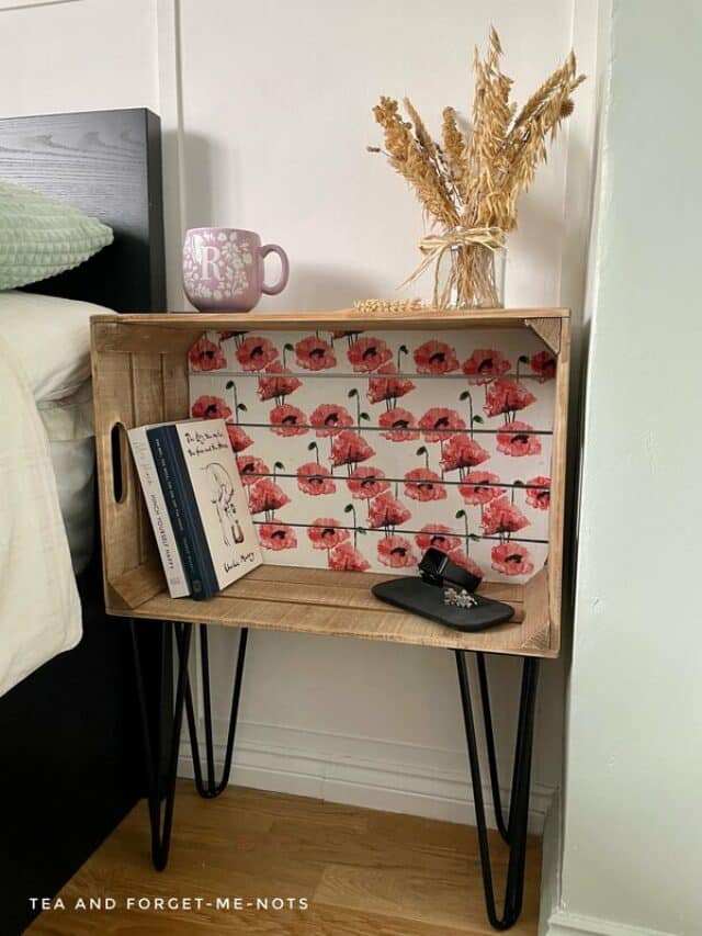 Final diy crate as bedside table