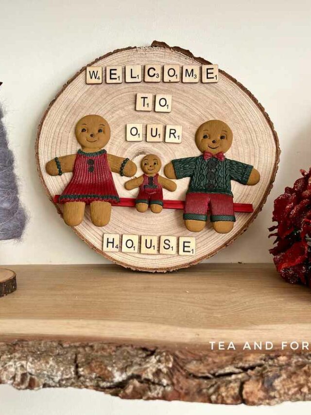 handmade christmas sign with gingerbread mold