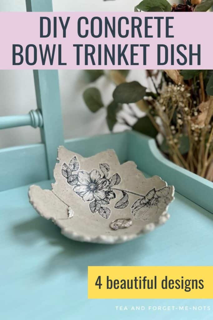 diy concrete bowl trinket dish pin