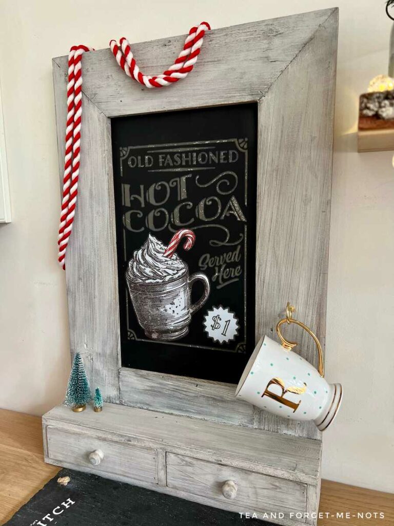 hot chocolate station with decor transfer