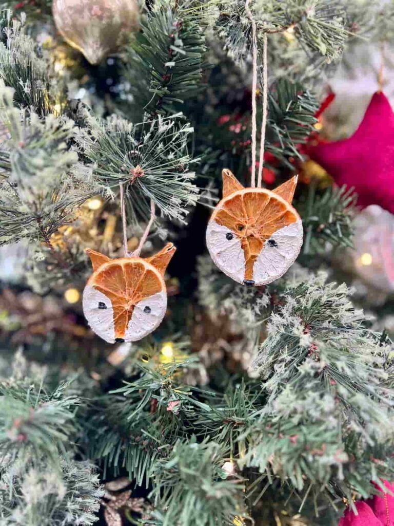 foxes orange slice decorations for tree