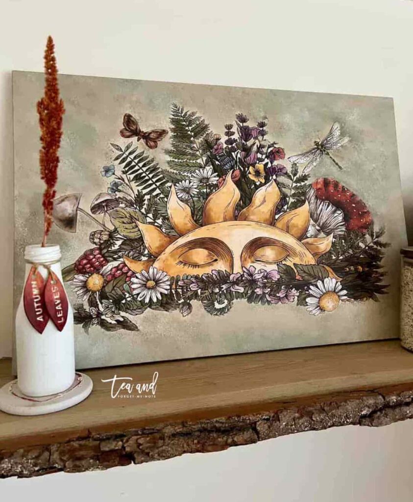 how to decoupage on canvas finished wall decor