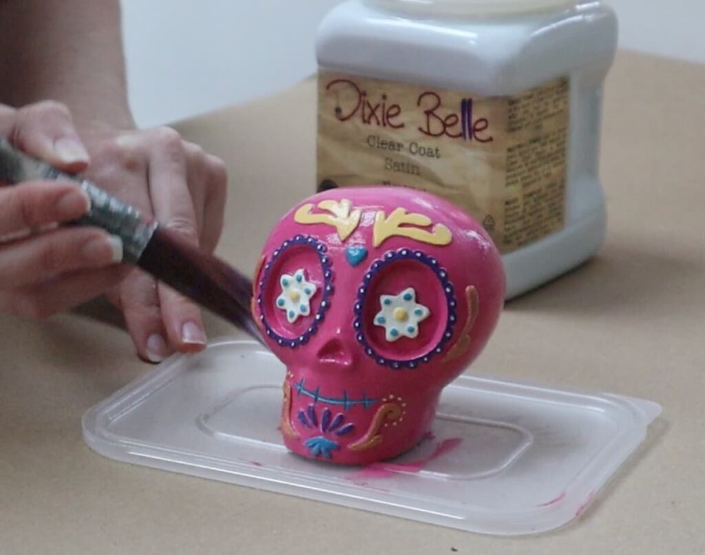 sealing chalk painted day of the dead skull