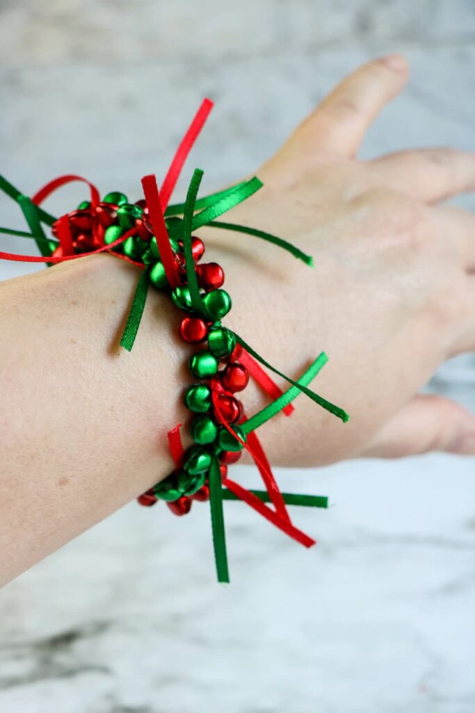 wearing-a-Jingle-Bells-Christmas-Bracelet