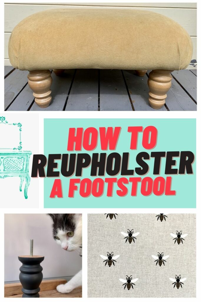 Pinterest pin - reupholster old footstool 