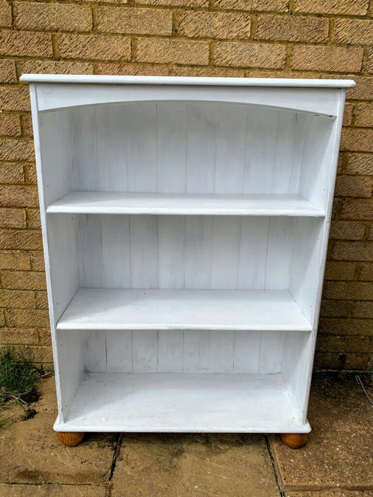 old bookshelf before painting