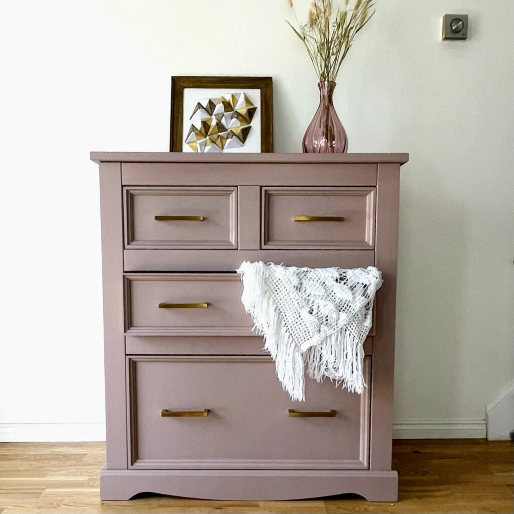 pink upcycled chest of drawers