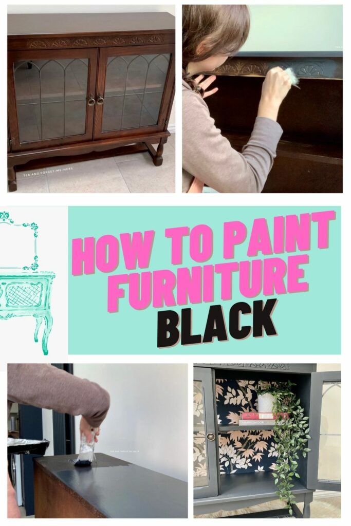 Pinterest - how to paint wood furniture black