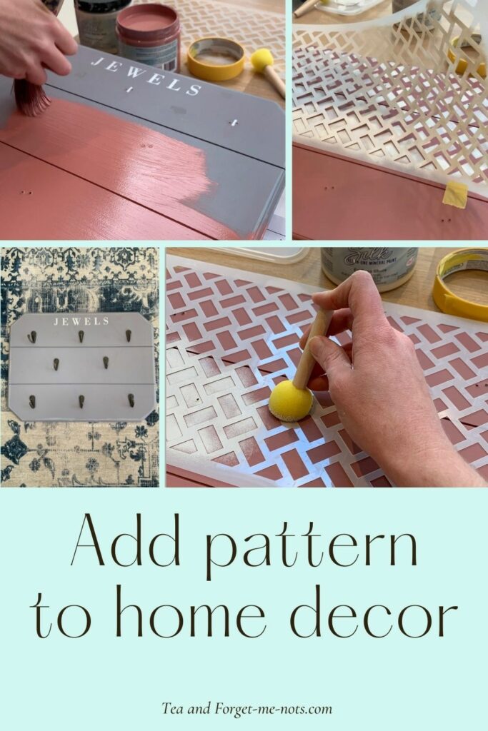 Pinterest pin - add pattern to home decor 