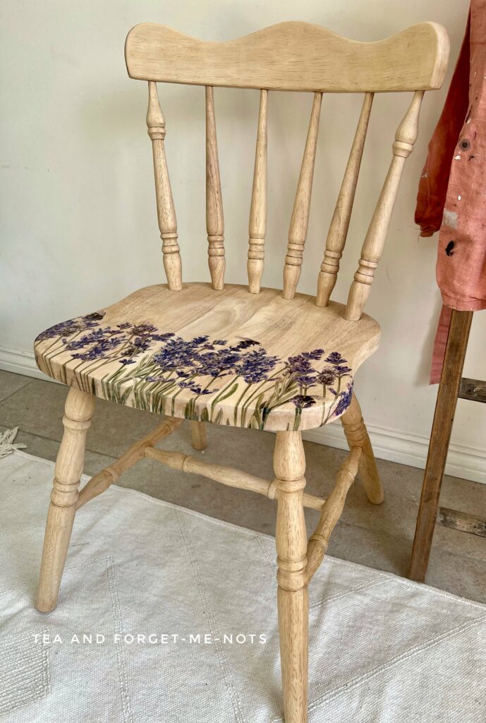 upcycle an old wooden chair with rub on transfer