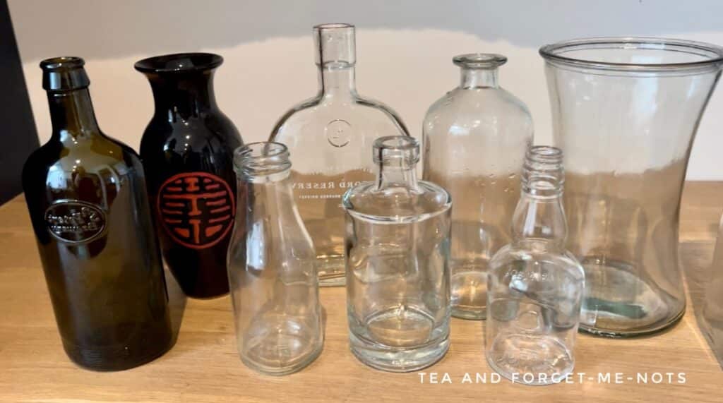 what to do with old glass bottles - after cleaning