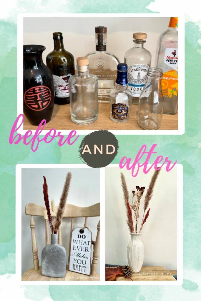pinterest pin - decorate glass bottles with paint 