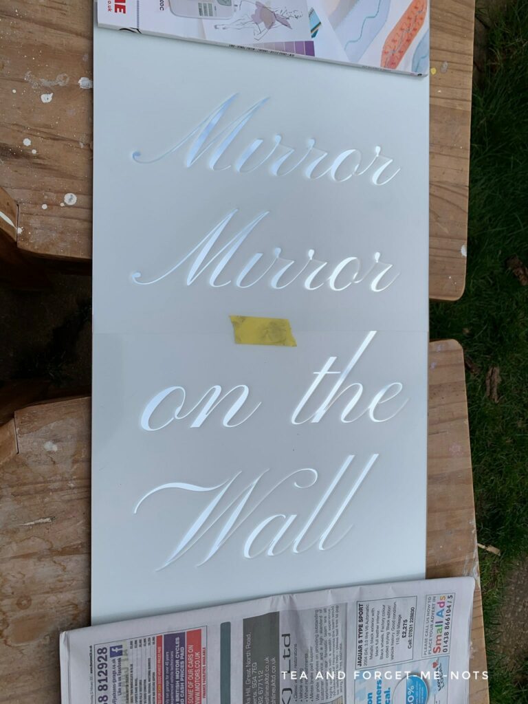 Mirror stencil newspaper 