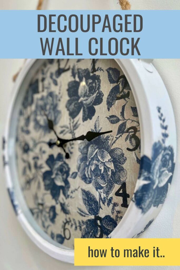 how to decorate a wall clock with decoupage pin