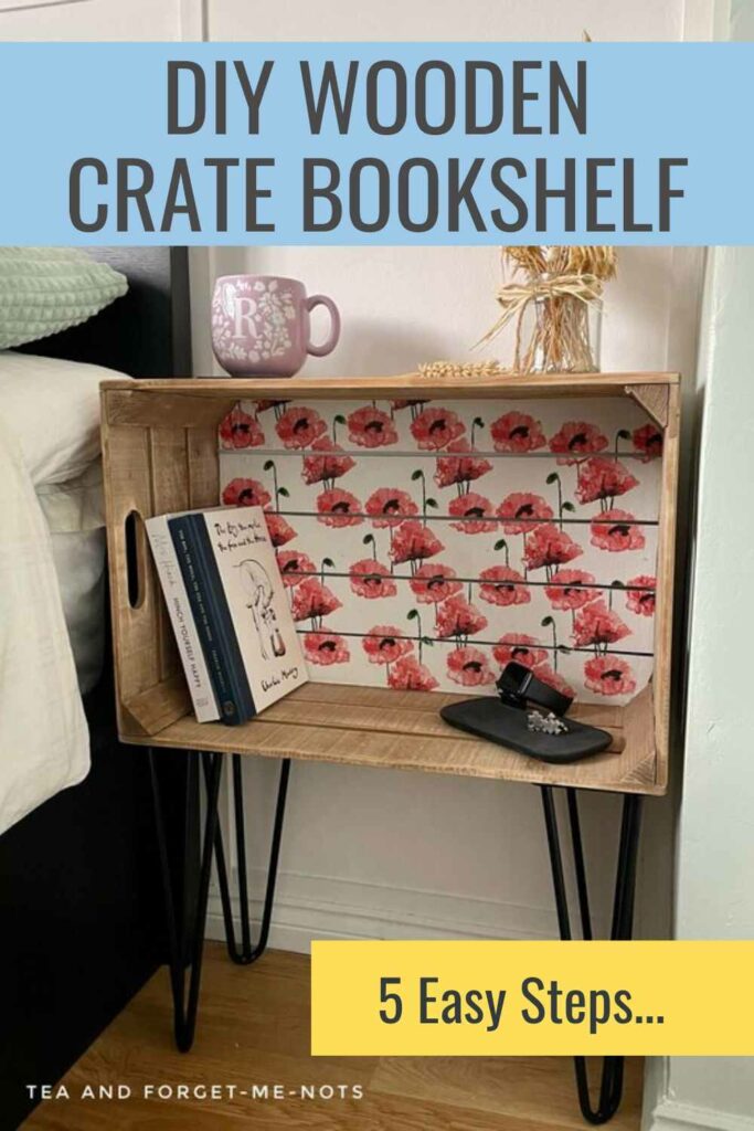 diy wooden crate bookshelf pin