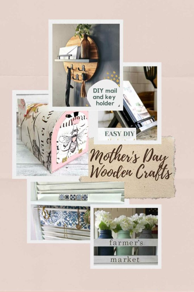Mothers Day wooden crafts pin