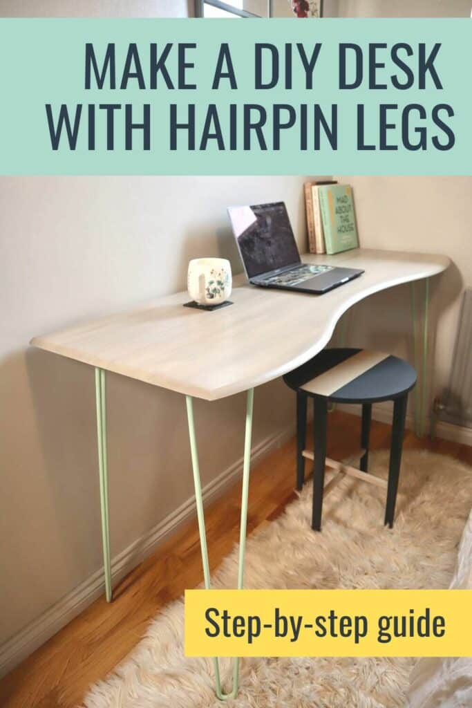 diy desk with hairpin legs pin