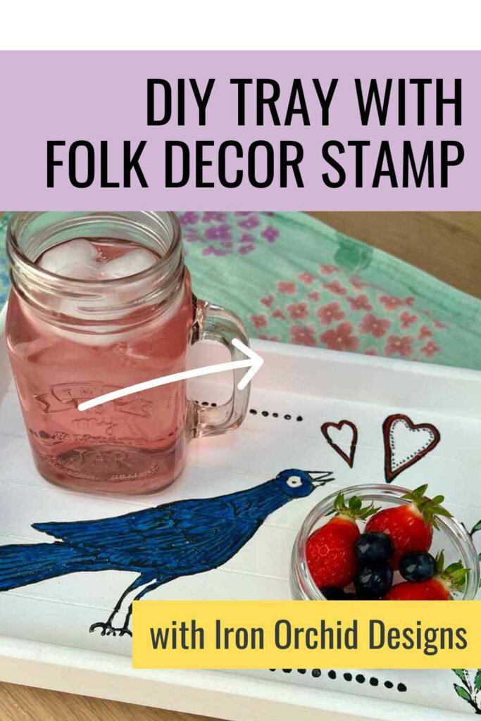 diy tray table with stamp