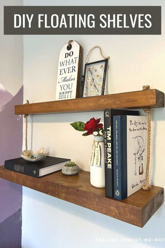 DIY wooden FLOATING SHELVES