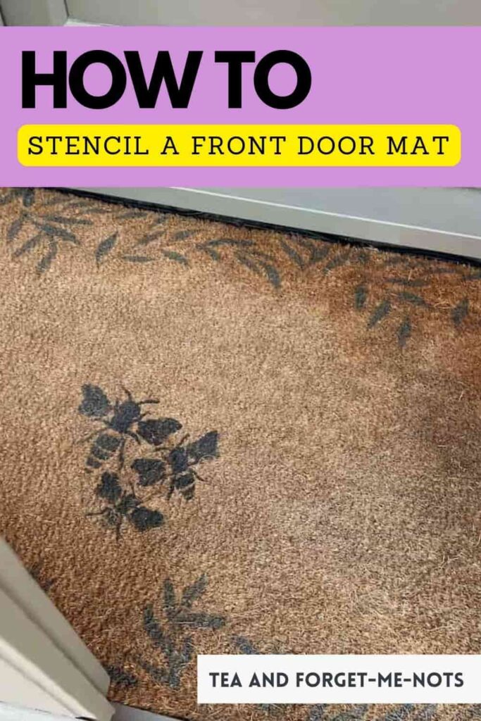 DIY FRONT DOOR MAT WITH STENCIL 