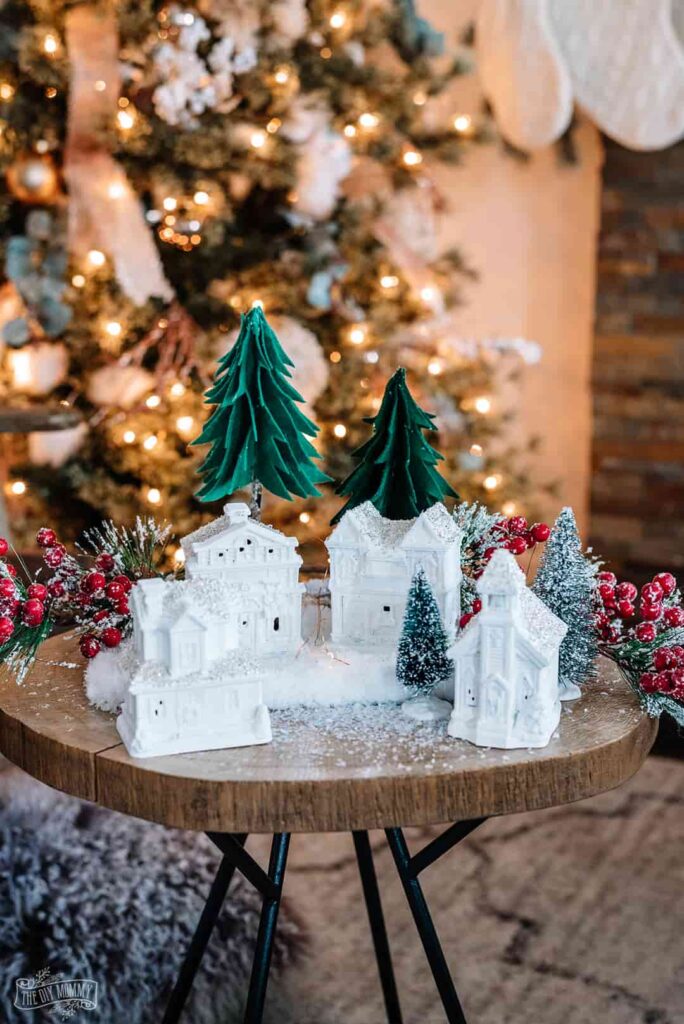 Elegant DIY Dollar Tree Christmas Village