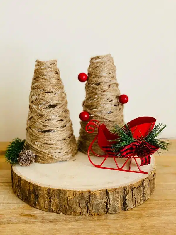 Farmhouse Jute Trees DIY Christmas Decor