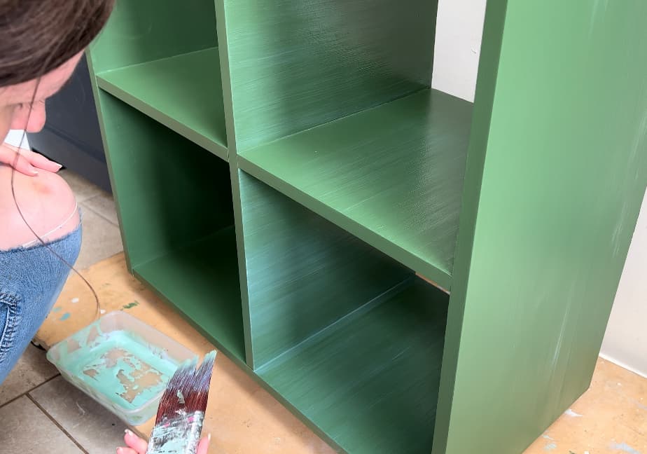 seal chalk paint on painted bookshelf