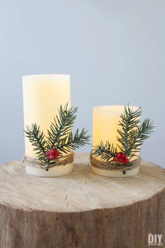 faux christmas candles