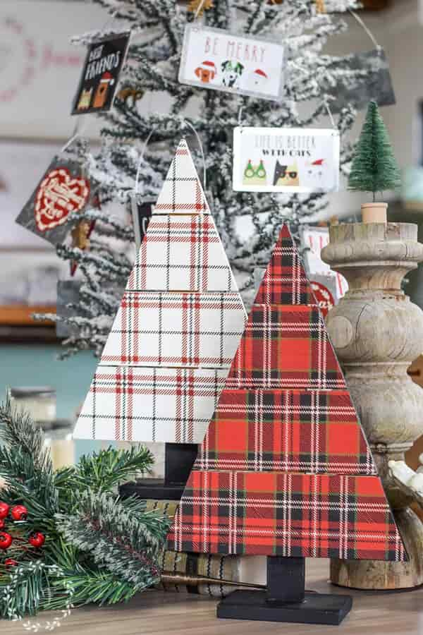 plaid christmas trees