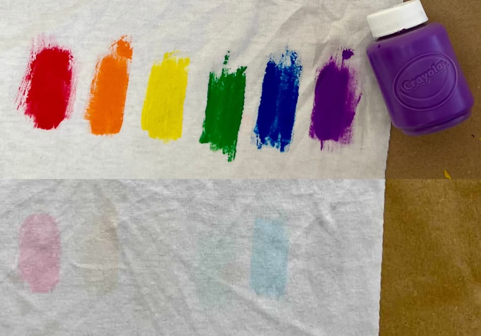 crayola washable paint test