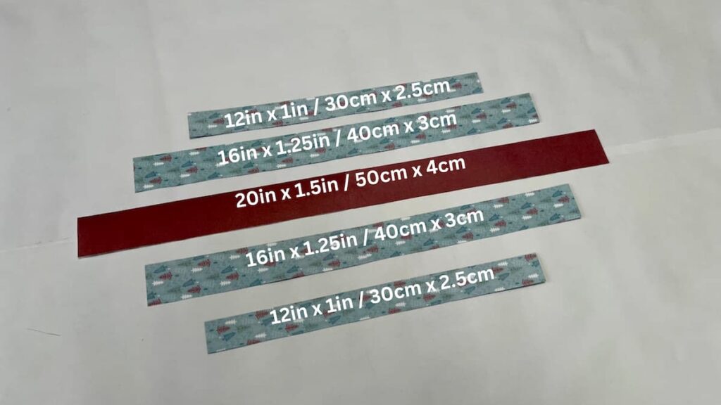 lengths for sizes of scrapbook paper strips