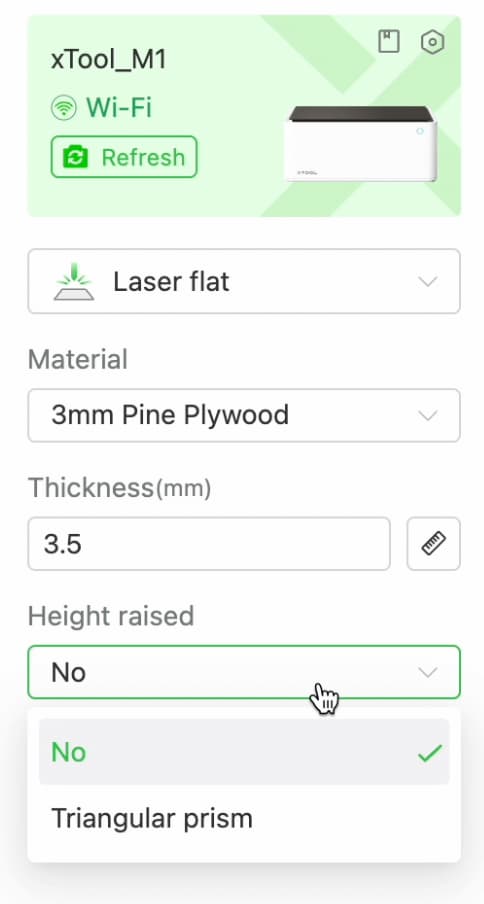 guide to the settings needed to cut on the xtool machine.