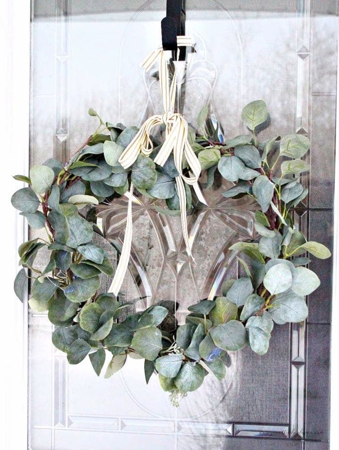 image shows eucalyptus wreath.