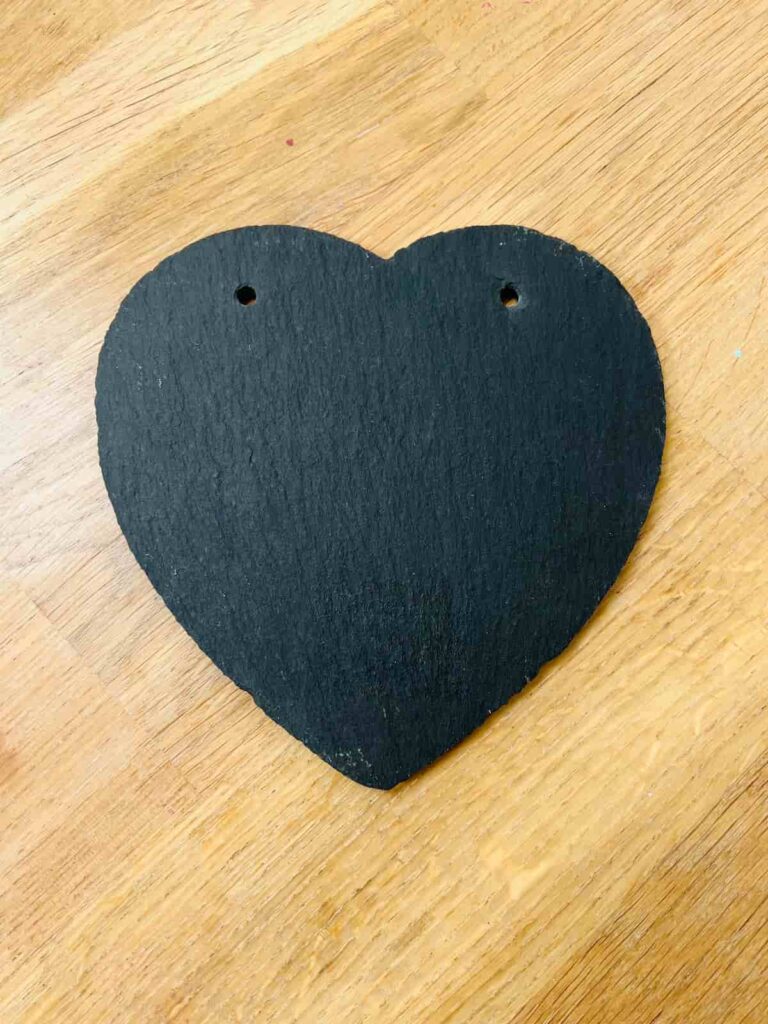 image shows plain slate heart.