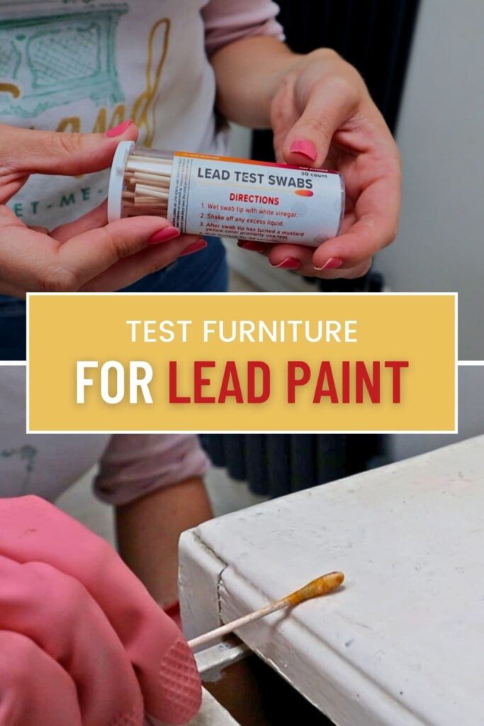 image shows pinterest pin of testing lead paint swabs.