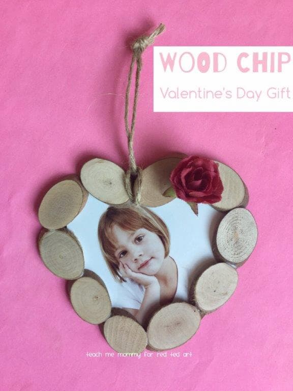 image shows heart shaped wooden ornament.