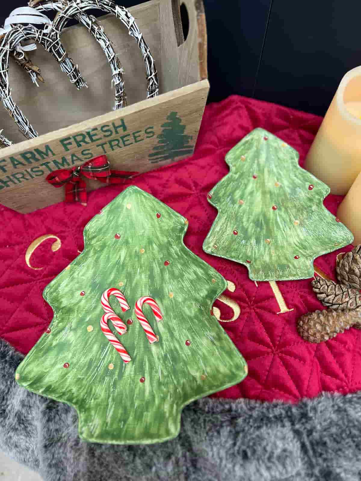 How To Paint a Ceramic Christmas Tree With Vintage Feel Tea and