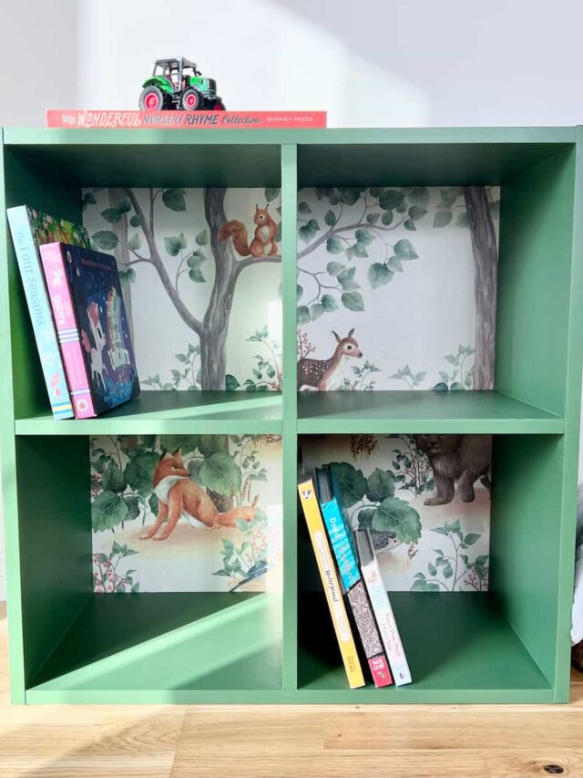 DIY Nursery Bookshelf With Woodland Design