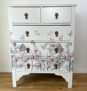 Finished floral chest of drawers