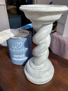 After two coats of Autentico in Ivory - make money upcycling decor 
