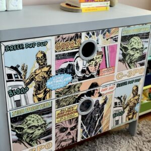 Finished  Star Wars furniture in a bedroom
