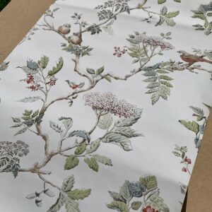 Laura Ashley wallpaper to transform the boring bookshelf makeover