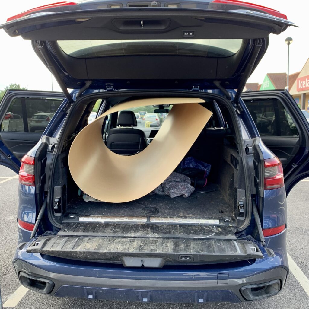 The hardboard in my car 